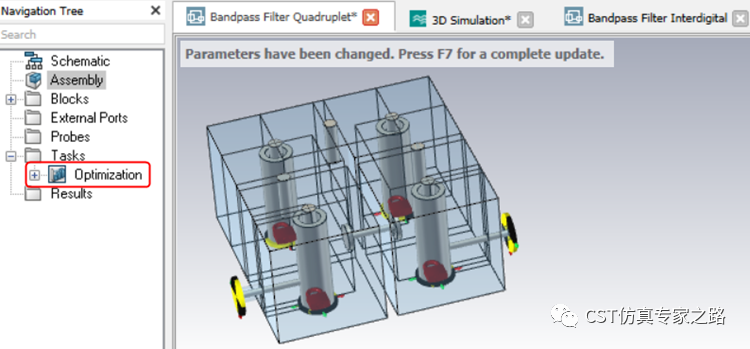 如何通過CST中濾波器的3D模型進入到FD3D界面？